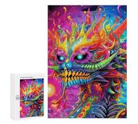 Rompecabezas para Adolescentes 300 PCS Colorful Dragon Illustration -2 Rompecabezas para Adultos Juego Práctico Que Mejora La Memoria Actividades Divertidas En Casa 300 PCS