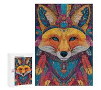 Rompecabezas para Adolescentes 300 PCS Colorful Fox Art Print Rompecabezas para Adultos Actividades Familiares Interacción Entre Padres E Hijos Hermoso Juego De Diseño 300 PCS