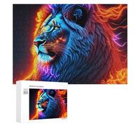 Rompecabezas para Adolescentes 300 PCS Colorful Lion Art Print Rompecabezas para Adultos Juegos Relajantes Corte De Precisión Juego Desafiante Regalos 300 PCS