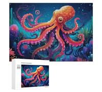 Rompecabezas para Adolescentes 300 PCS Colorful Octopus in Coral Reef Rompecabezas para Adultos Juegos Relajantes Corte De Precisión Juego Desafiante Regalos 300 PCS