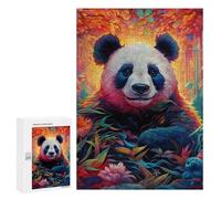 Rompecabezas para Adolescentes 300 PCS Colorful Panda in Fantasy Forest Rompecabezas para Adultos Juguetes De Bricolaje Desafío Difícil Cumpleaños 300 PCS