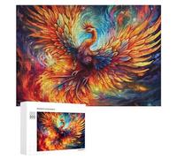 Rompecabezas para Adolescentes 300 PCS Colorful Phoenix Rising Artwork Rompecabezas para Adultos Juegos Familiares Análisis Y Lógica Actividades Divertidas En Casa 300 PCS