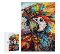 Rompecabezas para Adolescentes 300 PCS Colorful Pirate Parrot Artwork Rompecabezas para Adultos Juegos Familiares Análisis Y Lógica Actividades Divertidas En Casa 300 PCS