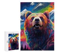 Rompecabezas para Adolescentes 300 PCS Colorful Rainbow Bear Art Rompecabezas para Adolescentes Mejora La Memoria Desafiante De Completar Juego Desafiante Juguetes 300 PCS