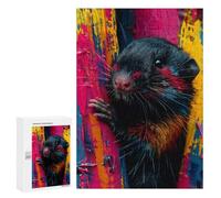 Rompecabezas para Adolescentes 300 PCS Colorful Rat Portrait Rompecabezas para Adultos Juegos Relajantes Decoración Perfecta Regalos De Cumpleaños Y Únicos 300 PCS