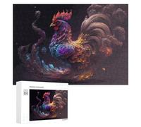 Rompecabezas para Adolescentes 300 PCS Colorful Rooster Digital Art Painting Rompecabezas para Adultos Juguetes De Bricolaje Desafío Difícil Cumpleaños 300 PCS