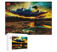 Rompecabezas para Adolescentes 300 PCS Colorful Sunset Reflections in Nature Rompecabezas para Adultos Juego Familiar Regalo De Cumpleaños Interacción Entre Padres E Hijos 300 PCS