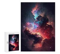 Rompecabezas para Adolescentes 300 PCS Colourful Cosmic Nebula Rompecabezas para Adultos Juguetes Antiestrés para La Diversión Familiar Interacción Entre Padres E Hijos 300 PCS