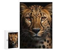 Rompecabezas para Adolescentes 300 PCS Cool Cheetah Portrait Rompecabezas para Adultos Juegos Relajantes Desafío Difícil Actividades Divertidas En Casa 300 PCS