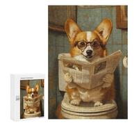 Rompecabezas para Adolescentes 300 PCS Corgi Reading Newspaper on Toilet-2 Rompecabezas para Adultos Actividades Familiares Interacción Entre Padres E Hijos Hermoso Juego De Diseño 300 PCS