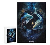 Rompecabezas para Adolescentes 300 PCS Cosmic Pisces Duo Rompecabezas para Adultos Juegos Familiares Análisis Y Lógica Actividades Divertidas En Casa 300 PCS