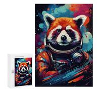 Rompecabezas para Adolescentes 300 PCS Cosmic Red Panda Explorer-6 Rompecabezas para Adolescentes Juego Familiar Decoración De Pared Interacción Entre Padres E Hijos 300 PCS