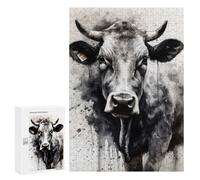 Rompecabezas para Adolescentes 300 PCS Cow Farm Charm Watercolor Rompecabezas para Adultos Juguetes Antiestrés para La Diversión Familiar Interacción Entre Padres E Hijos 300 PCS