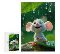 Rompecabezas para Adolescentes 300 PCS Cute Mouse in The Rain Rompecabezas para Adultos Juego Práctico Decoración De Pared Cumpleaños Y Navidad 300 PCS