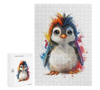 Rompecabezas para Adolescentes 300 PCS Cute Penguin Watercolor Rompecabezas para Adultos Juguetes Antiestrés para La Diversión Familiar Interacción Entre Padres E Hijos 300 PCS