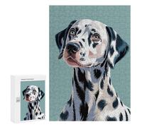 Rompecabezas para Adolescentes 300 PCS Dalmatian Dog Portrait Illustration Rompecabezas para Adultos Juego Práctico Decoración De Pared Cumpleaños Y Navidad 300 PCS
