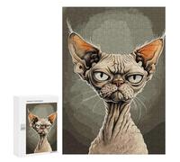 Rompecabezas para Adolescentes 300 PCS Devon Rex Caricature Rompecabezas para Adultos Juegos Relajantes Decoración Perfecta Regalos De Cumpleaños Y Únicos 300 PCS