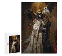 Rompecabezas para Adolescentes 300 PCS Diosa De Lo Inevitable Santa Muerte Rompecabezas para Adultos Juguetes Antiestrés Arte De Pared Interacción Entre Padres E Hijos 300 PCS
