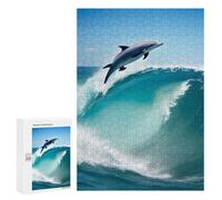 Rompecabezas para Adolescentes 300 PCS Dolphin Fish in The Sea Juego De Rompecabezas Familiar Decoración Perfecta Cumpleaños Y Navidad 300 PCS