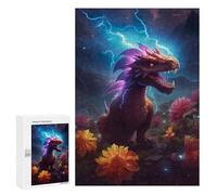 Rompecabezas para Adolescentes 300 PCS Dragon Amidst Flowers Rompecabezas para Adultos Juego Familiar Decoración Desafiante De Completar 300 PCS