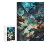 Rompecabezas para Adolescentes 300 PCS Dragon Battle Royale Rompecabezas para Adolescentes Juguetes Antiestrés Mejora La Memoria 300 PCS