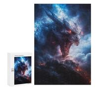Rompecabezas para Adolescentes 300 PCS Dragon in Fiery Sky Juego De Rompecabezas Familiar Decoración Perfecta Cumpleaños Y Navidad 300 PCS