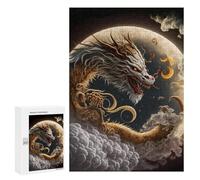 Rompecabezas para Adolescentes 300 PCS Dragon Moon Fantasy -6 Rompecabezas para Adultos Juego Práctico Que Mejora La Memoria Actividades Divertidas En Casa 300 PCS