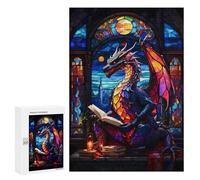 Rompecabezas para Adolescentes 300 PCS Dragon Reading Book Rompecabezas para Adultos Juego Práctico Carrera De Velocidad Manual Desafío Educativo 300 PCS