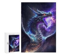 Rompecabezas para Adolescentes 300 PCS Dragon Ruler of The Galaxy Rompecabezas para Adolescentes Juguetes Antiestrés Mejora La Memoria 300 PCS