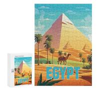 Rompecabezas para Adolescentes 300 PCS Egypt Pyramids Travel Rompecabezas para Adultos Juego Práctico Carrera De Velocidad Manual Desafío Educativo 300 PCS