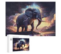 Rompecabezas para Adolescentes 300 PCS Electric Elephant in Stormy Sky Rompecabezas para Adultos Juegos Relajantes Carrera De Velocidad Manual Desafiante De Completar 300 PCS