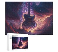 Rompecabezas para Adolescentes 300 PCS Electric Guitar in Stormy Sky Rompecabezas para Adultos Juguetes DIY Arte De Pared Oferta como Regalos para Toda La Familia 300 PCS