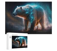 Rompecabezas para Adolescentes 300 PCS Electric Polar Bear in Night Sky Rompecabezas para Adultos Juegos Familiares Análisis Y Lógica Actividades Divertidas En Casa 300 PCS