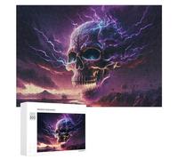 Rompecabezas para Adolescentes 300 PCS Electric Storm Skull Rompecabezas De Juguete Decoración De Pared Decoración del Hogar Cumpleaños Y Navidad 300 PCS