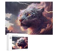 Rompecabezas para Adolescentes 300 PCS Electric Tiger Thunderstorm Rompecabezas para Adultos Juegos Divertidos Análisis Y Lógica Interacción Entre Padres E Hijos 300 PCS