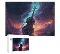 Rompecabezas para Adolescentes 300 PCS Electric Violin in Stormy Sky Rompecabezas De Juguete Decoración De Pared Decoración del Hogar Cumpleaños Y Navidad 300 PCS