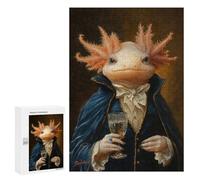 Rompecabezas para Adolescentes 300 PCS Elegant Axolotl Gentleman Portrait Rompecabezas para Adultos Juegos Relajantes Decoración Perfecta Regalos De Cumpleaños Y Únicos 300 PCS