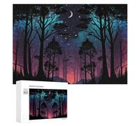 Rompecabezas para Adolescentes 300 PCS Enchanted Forest Under A Starlit Sky Rompecabezas para Adultos Juego Práctico Que Mejora La Memoria Actividades Divertidas En Casa 300 PCS