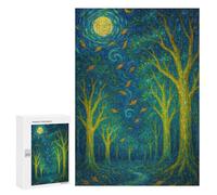 Rompecabezas para Adolescentes 300 PCS Enchanted Forest Under A Swirling Sky Rompecabezas para Adolescentes Juguetes Antiestrés Mejora La Memoria 300 PCS