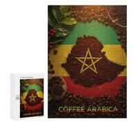 Rompecabezas para Adolescentes 300 PCS Ethiopian Coffee Arabica Map Rompecabezas para Adultos Juego Práctico Carrera De Velocidad Manual Desafío Educativo 300 PCS