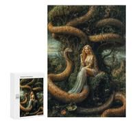 Rompecabezas para Adolescentes 300 PCS Eve and Serpent in Eden Garden Allegory Rompecabezas para Adultos Juego Práctico Carrera De Velocidad Manual Desafío Educativo 300 PCS
