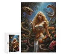 Rompecabezas para Adolescentes 300 PCS Eve and The Serpents in Eden Garden Rompecabezas para Adultos Juego Práctico Decoración De Pared Cumpleaños Y Navidad 300 PCS