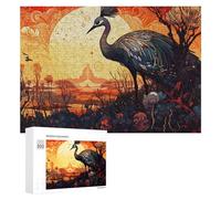 Rompecabezas para Adolescentes 300 PCS Fantasy Crane in Fiery Landscape Rompecabezas para Adultos Juegos Familiares Análisis Y Lógica Actividades Divertidas En Casa 300 PCS