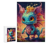 Rompecabezas para Adolescentes 300 PCS Fantasy Creature in Vibrant Colors Rompecabezas para Adultos Juego Familiar Regalo De Cumpleaños Interacción Entre Padres E Hijos 300 PCS