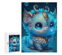 Rompecabezas para Adolescentes 300 PCS Fantasy Cute Baby Dragon Plush Toy Rompecabezas para Adolescentes Juego Familiar Decoración De Pared Interacción Entre Padres E Hijos 300 PCS