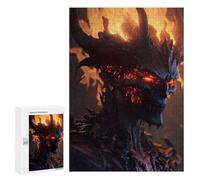 Rompecabezas para Adolescentes 300 PCS Fiery Demon Head -2 Rompecabezas para Adultos Juegos Relajantes Desafío Difícil Desafío Educativo 300 PCS