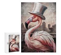 Rompecabezas para Adolescentes 300 PCS Flamingo Ded in City Rompecabezas Juguetes Antiestrés Corte De Precisión Interacción Entre Padres E Hijos 300 PCS