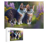 Rompecabezas para Adolescentes 300 PCS Floral Garden Kittens -1 Rompecabezas para Adultos Juego Práctico Que Mejora La Memoria Actividades Divertidas En Casa 300 PCS