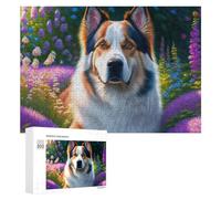 Rompecabezas para Adolescentes 300 PCS Floral Garden with Dog Rompecabezas Juguetes Antiestrés Decoración Diversión En Casa Actividades, 300 PCS