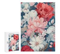 Rompecabezas para Adolescentes 300 PCS Floral Harmony in Pink and White Rompecabezas para Adultos Juegos Relajantes Corte De Precisión Juego Desafiante Regalos 300 PCS